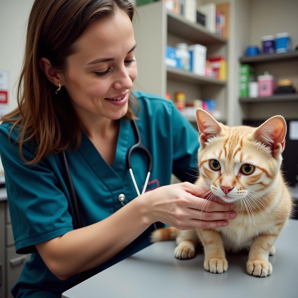 Veterinarian Examining Cat at Longmont Humane Society