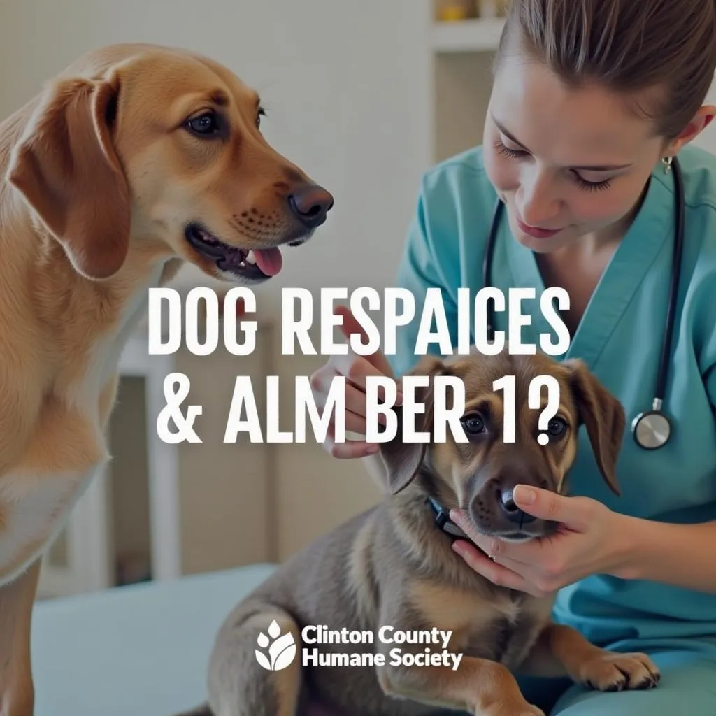 Veterinarian examining a dog at the Clinton County Humane Society