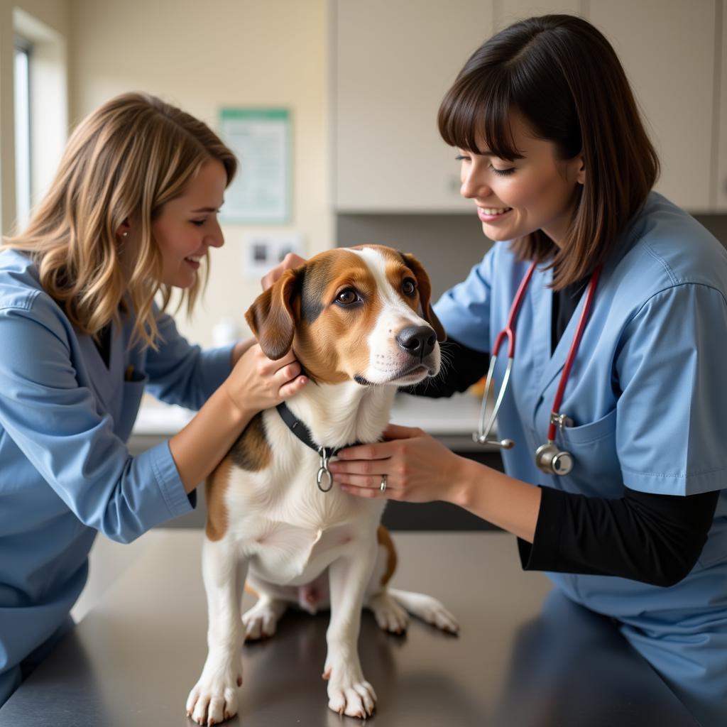  Veterinarian Examining Dog at Marion Grant Humane Society 