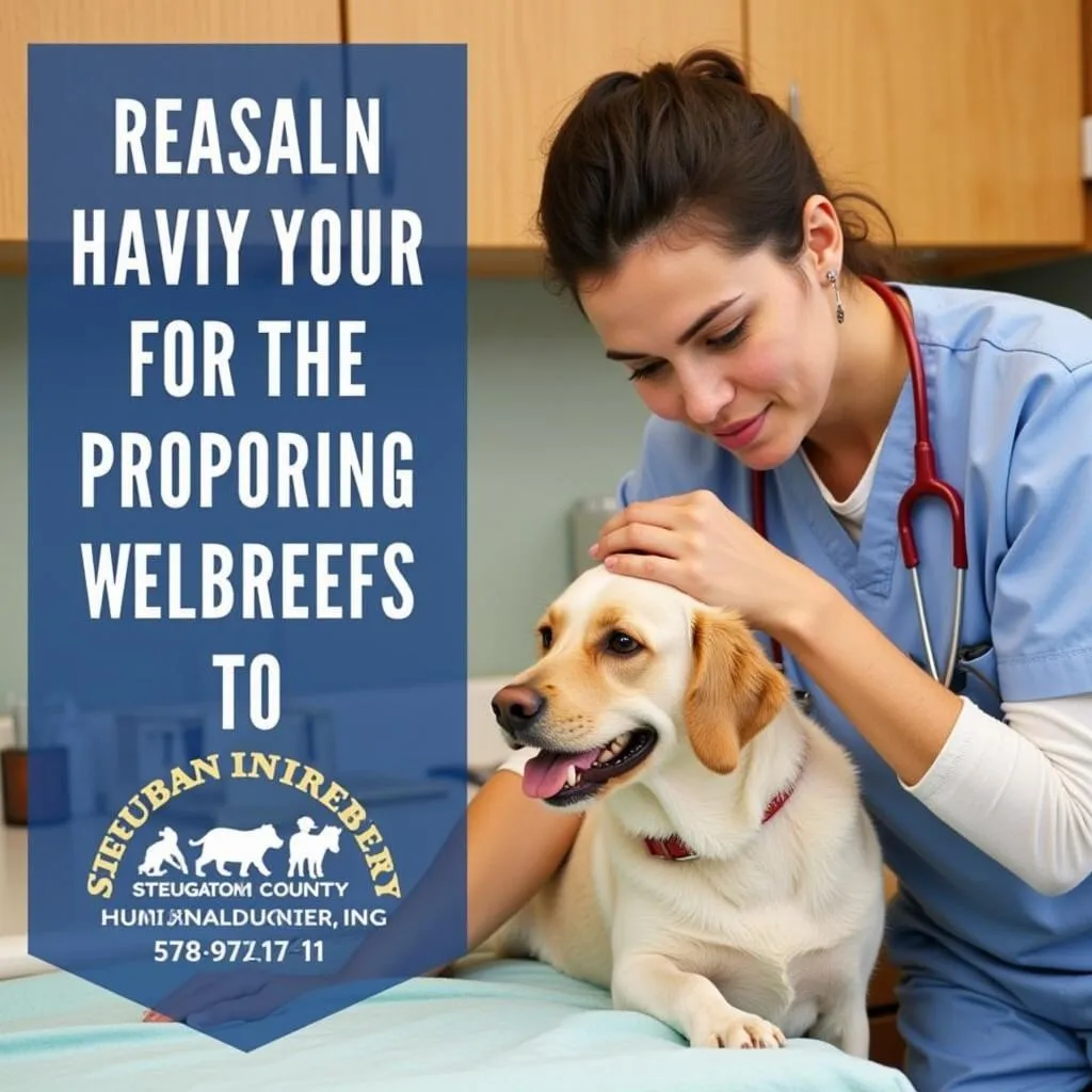 Veterinarian examining a dog at the Steuben County Humane Society