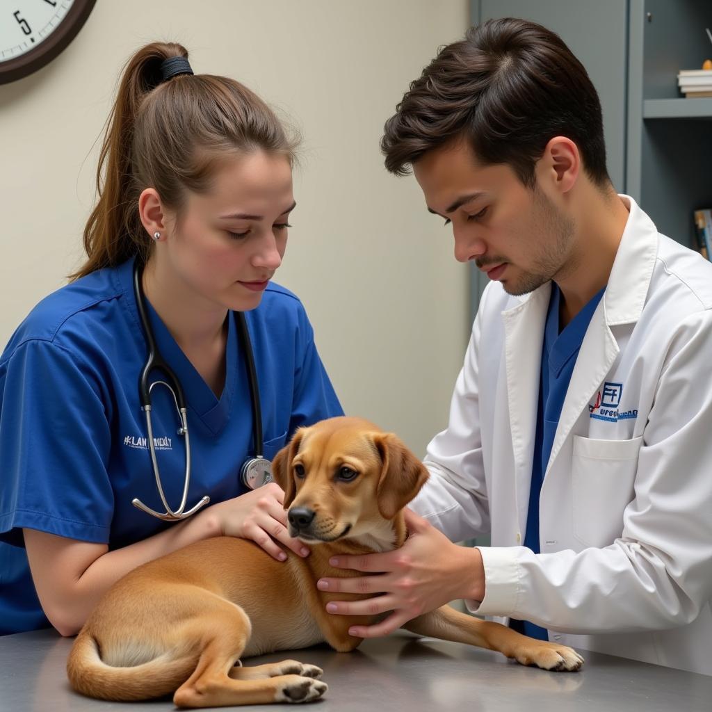 Pre-Vet Student Shadowing a Veterinarian