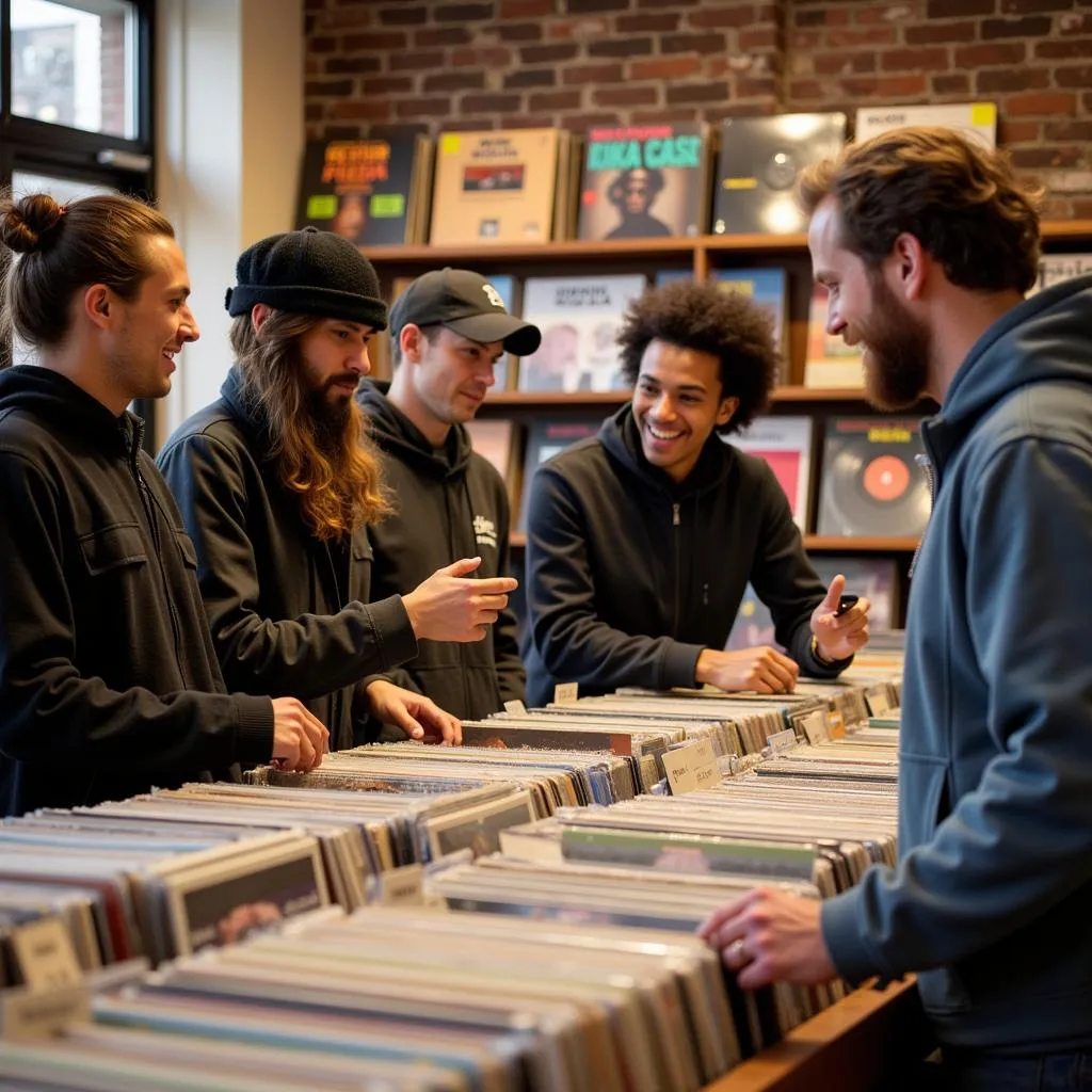 Customers Browsing at Vinyl Society Detroit