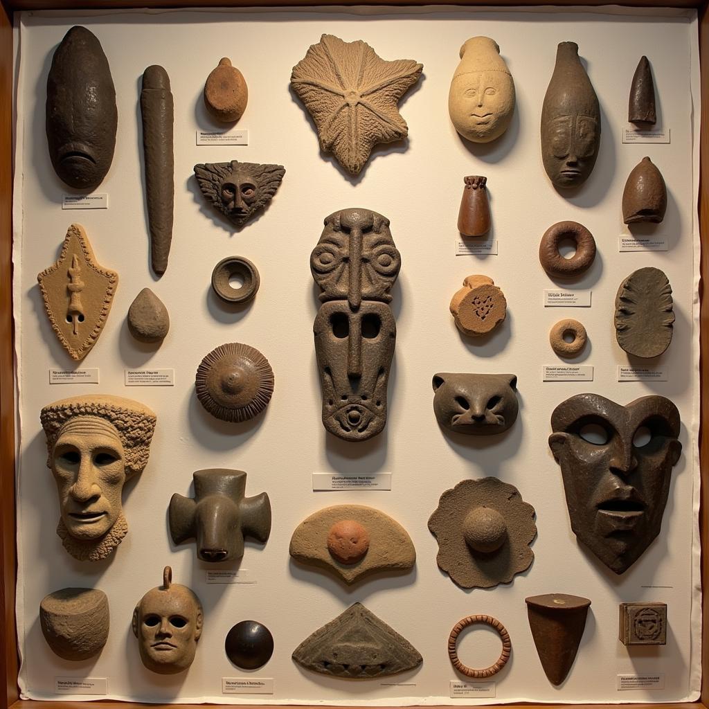 Display of Virginia archaeological artifacts