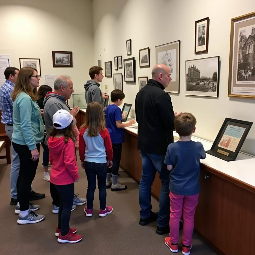 Visitors engaging with exhibits at the Martinez Historical Society