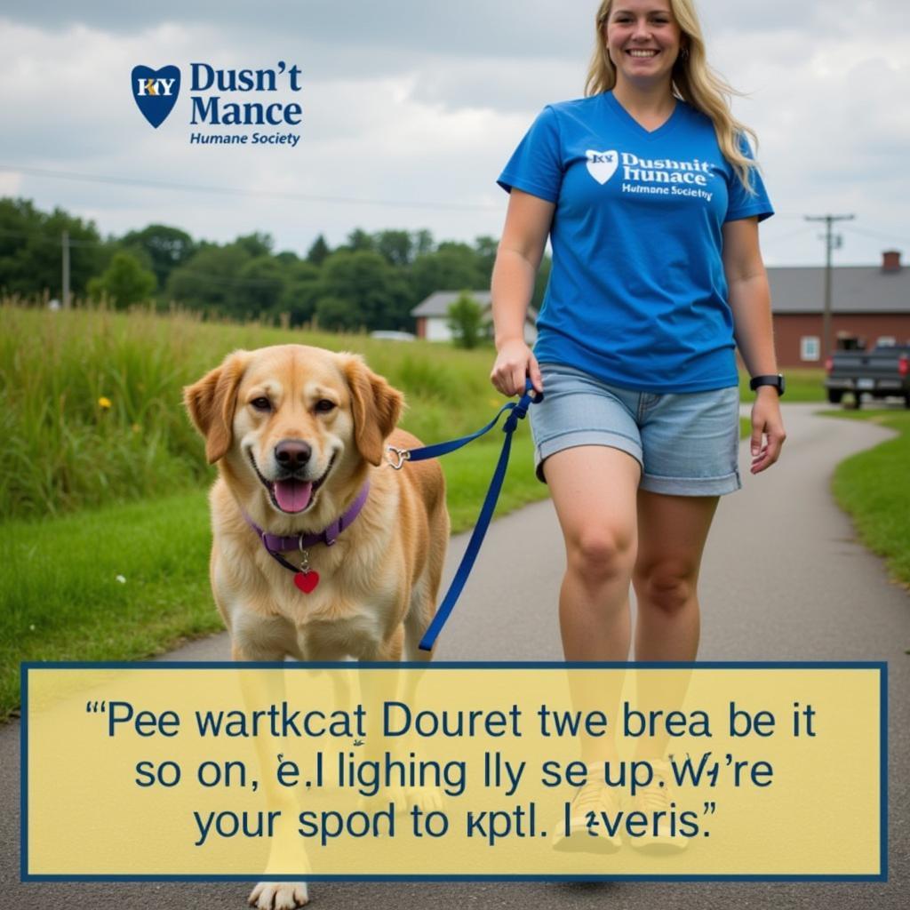 Volunteer walking dog at Murray KY Humane Society