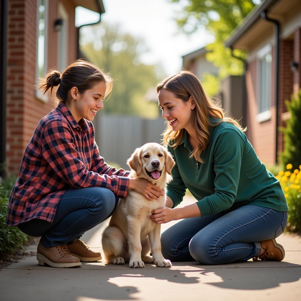 Volunteers Spending Quality Time with Animals