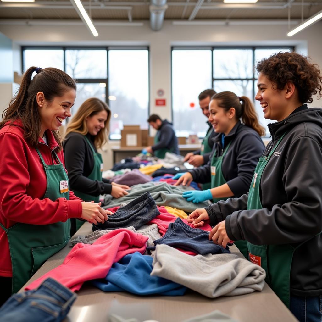 Volunteers Sorting Donations at St. Vincent de Paul