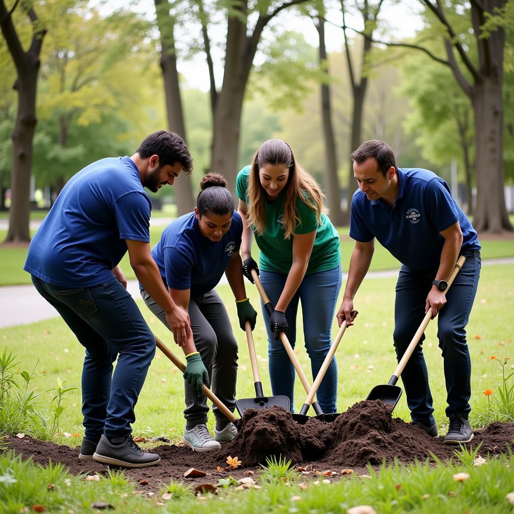 Members of the L'chaim society volunteering in their community