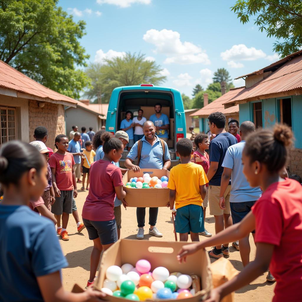 Volunteers participating in a community outreach program