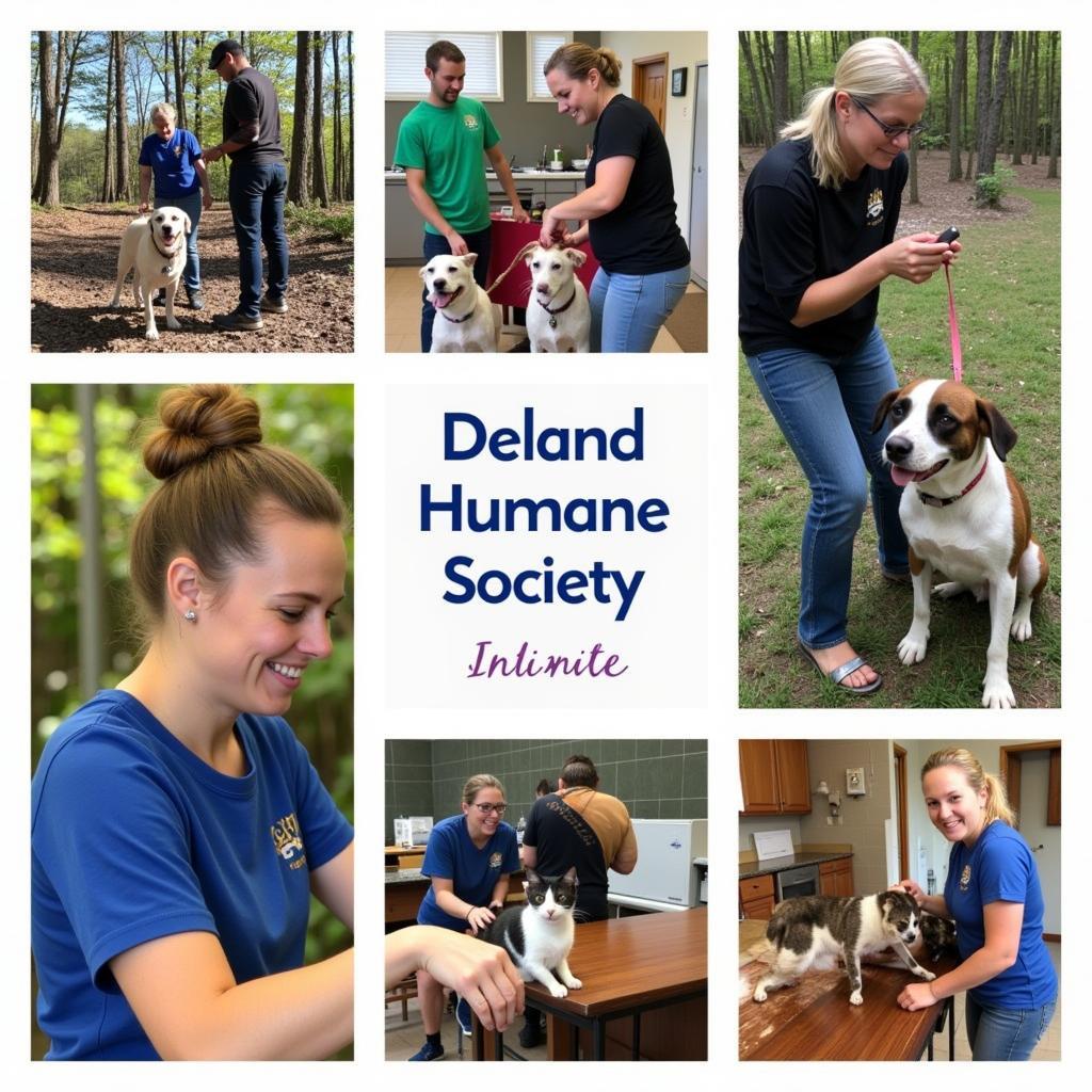 Volunteers at the Deland Humane Society providing love and care to the animals