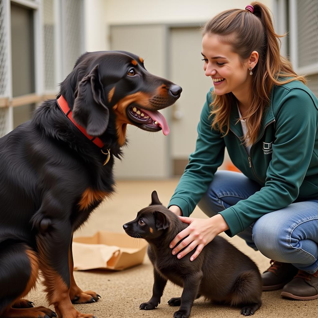 Volunteers providing care to animals at the Lapeer Humane Society.