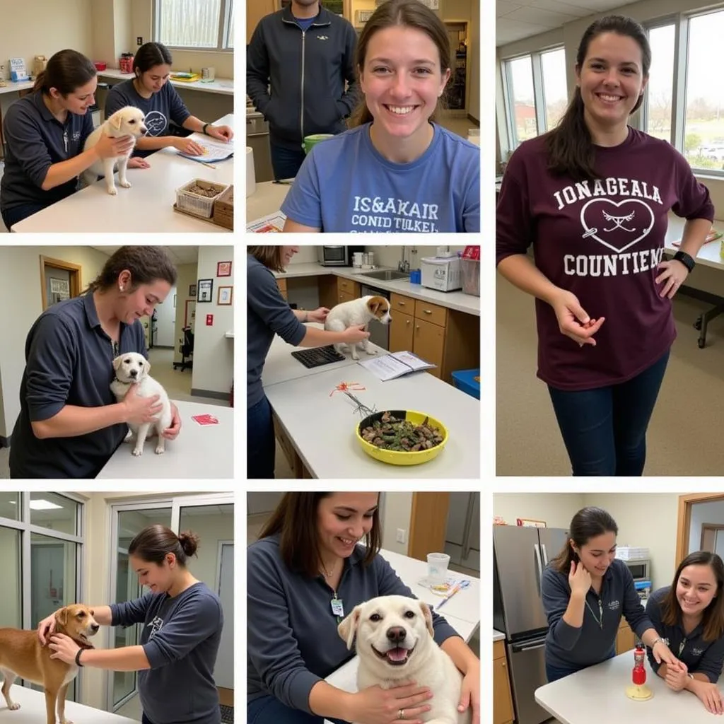 Volunteers at HSRI spending quality time with the animals