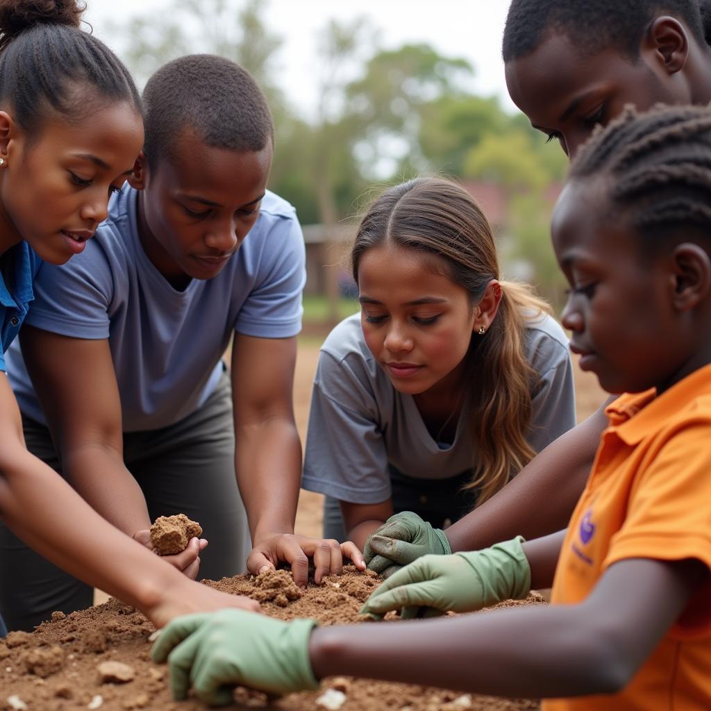 Volunteers Participating in Community Service Project