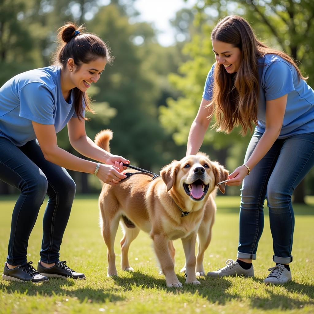 Volunteers playing with dogs at Humane Society Kingsland GA