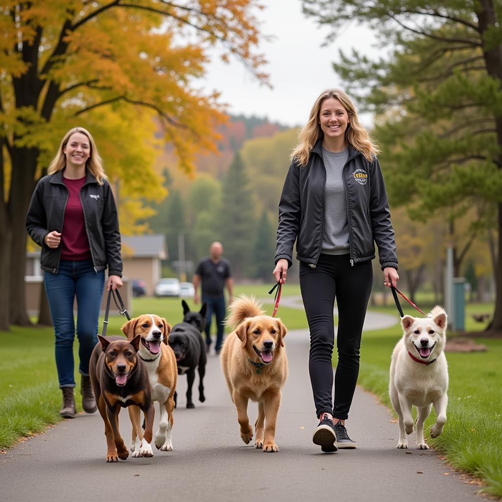 Volunteers Walking Dogs