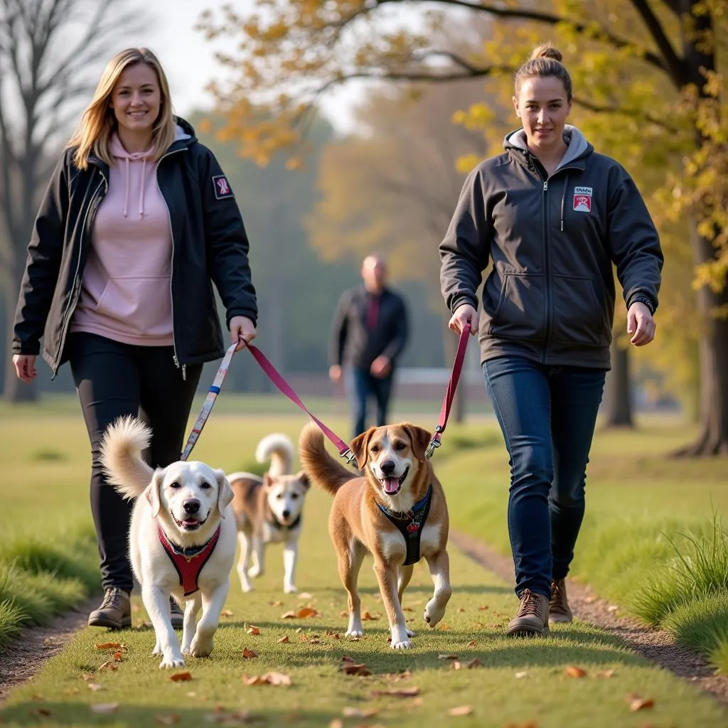  Volunteers Walking Dogs at PCHS 