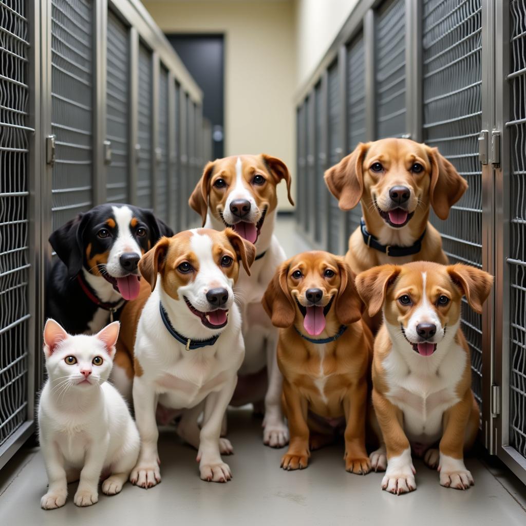 Dogs and cats awaiting adoption at the Washburn Humane Society