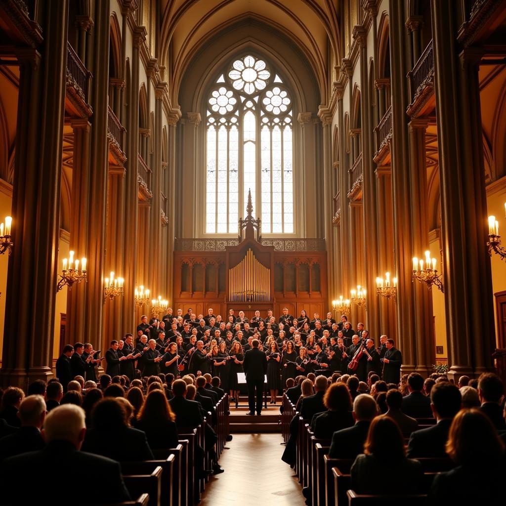 The Washington Cathedral Choral Society performing in the Cathedral