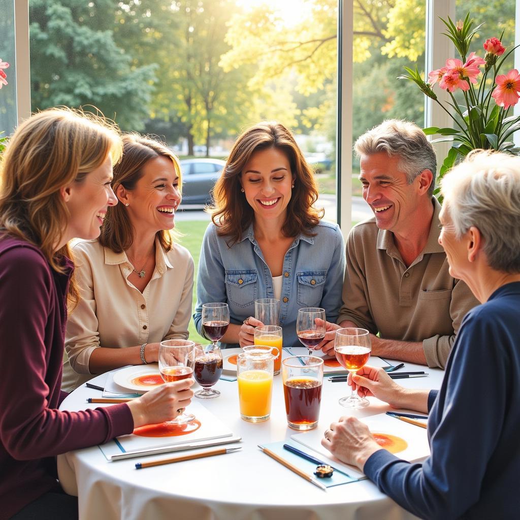 Watercolor Society of Indiana members at a social gathering