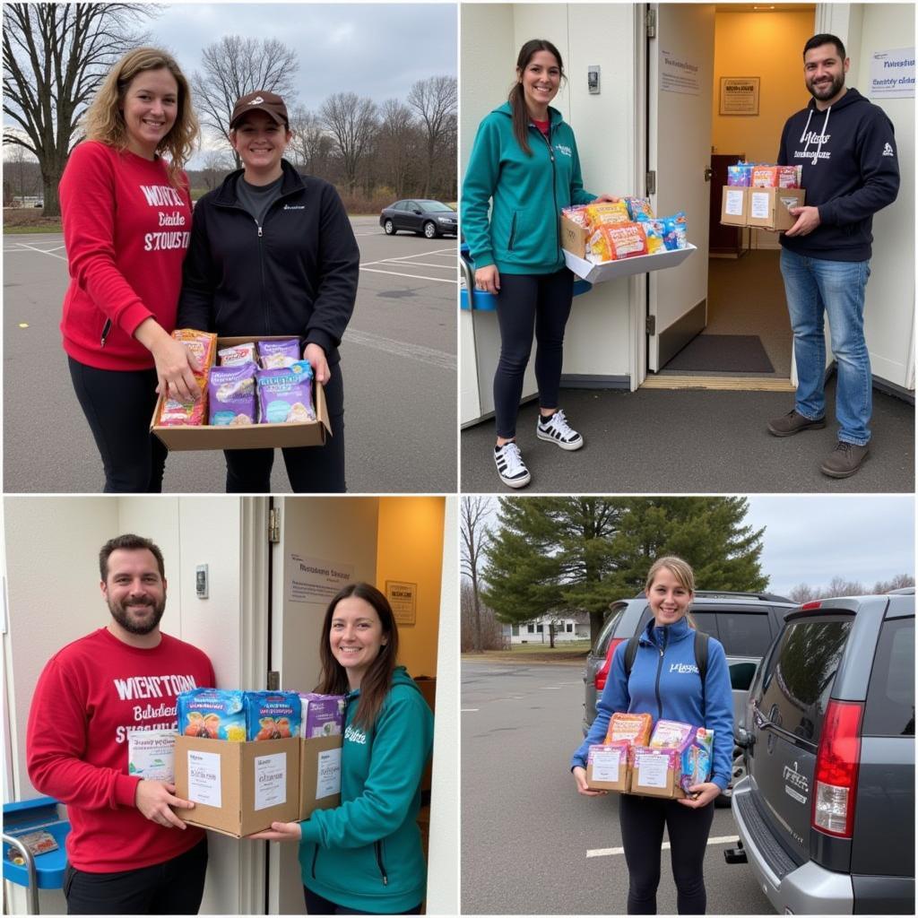 Community members drop off donations at the Watertown Humane Society