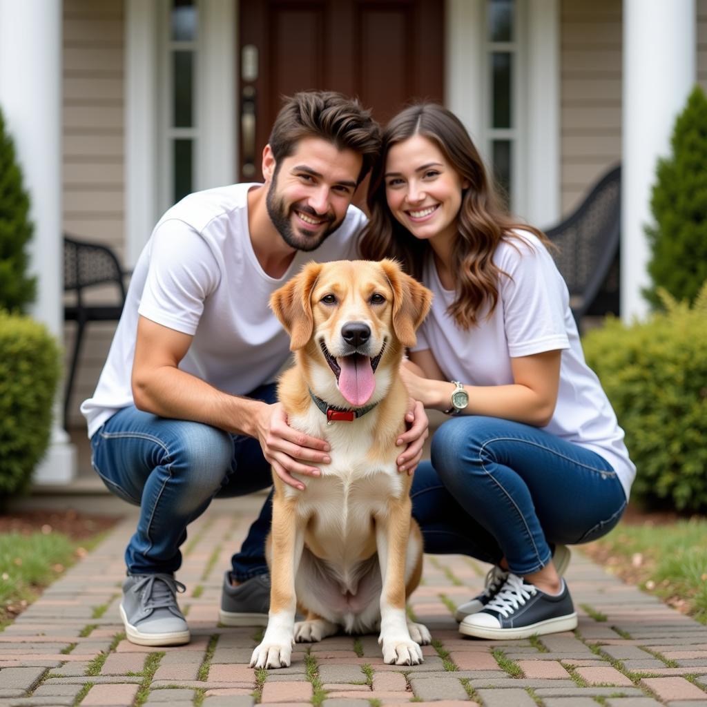 Welcoming Adopted Dog Home