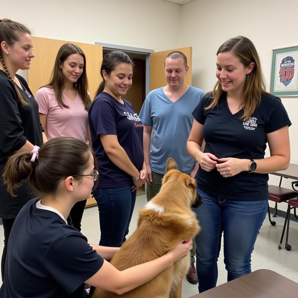 Volunteers participating in a training session at the Weld County Humane Society