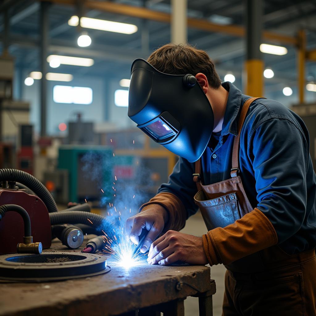 Welder in action