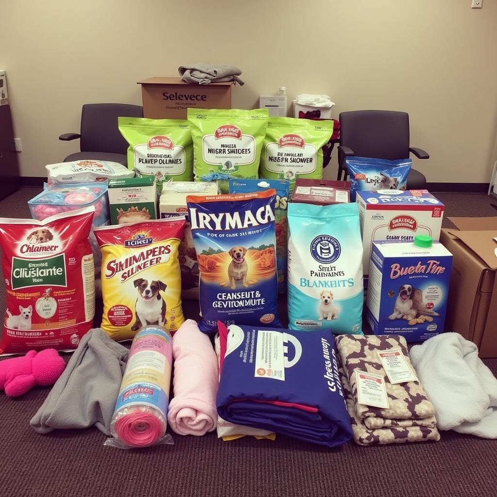 A heartwarming image showcasing donations received by the Wilbarger Humane Society