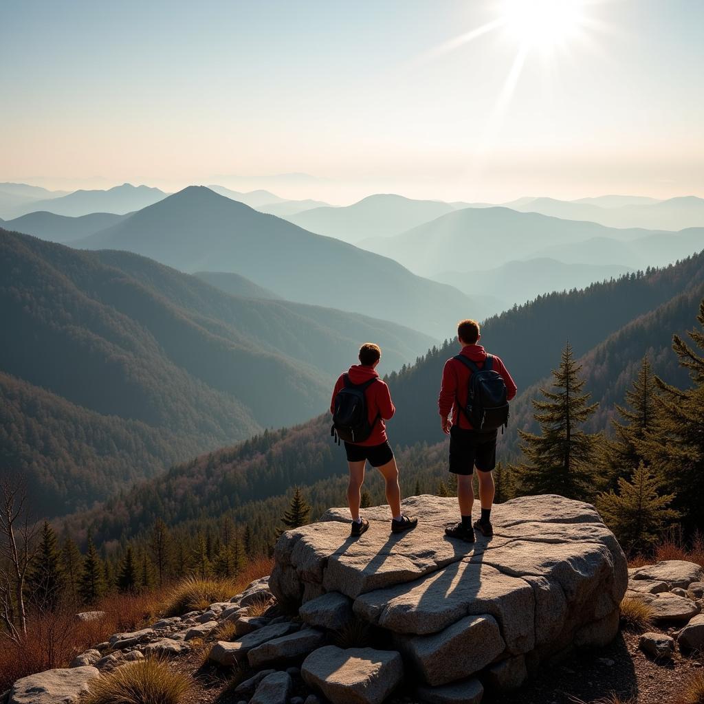 Hikers enjoying a trail in the Great Smoky Mountains