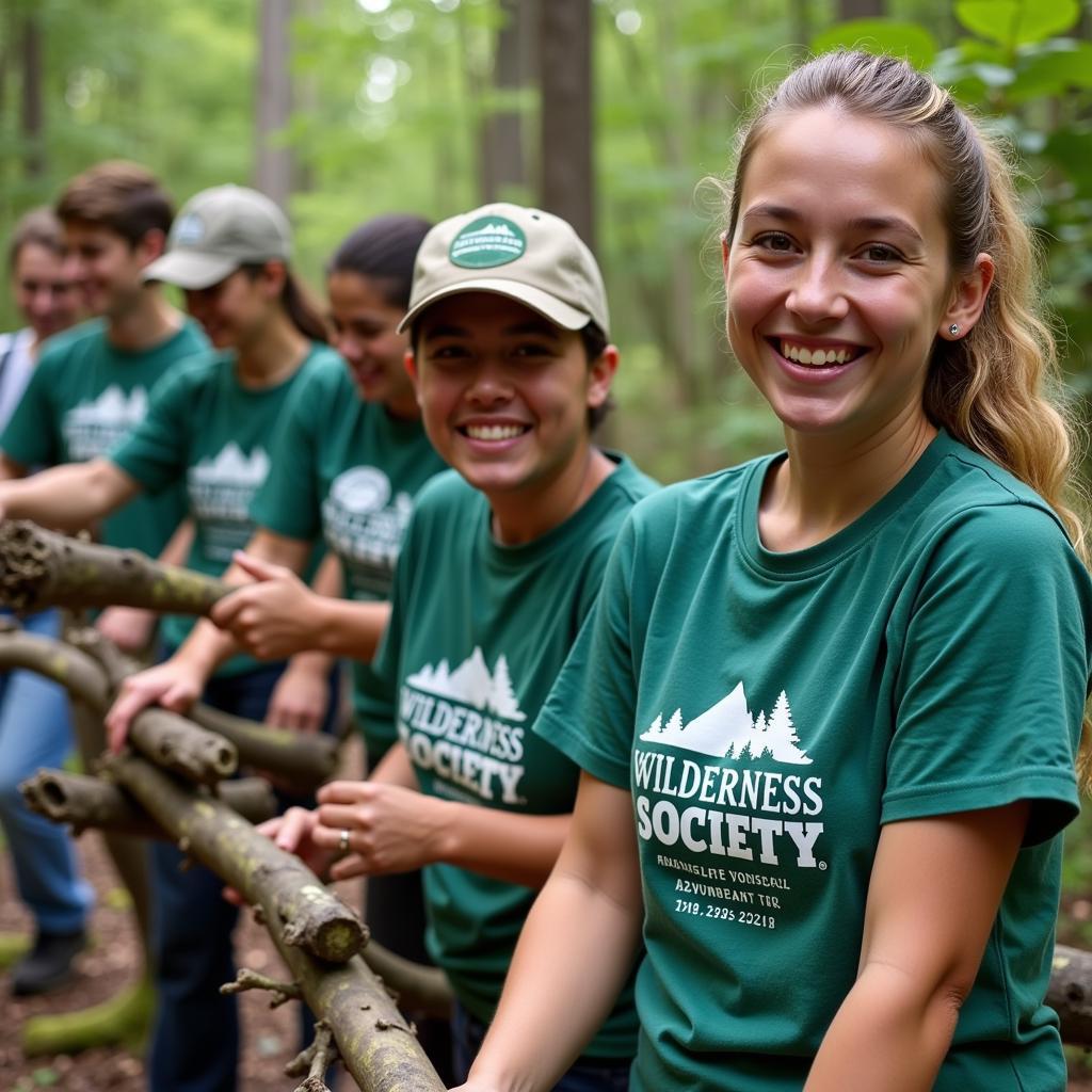 Volunteers participating in a Wilderness Society Sylva NC event