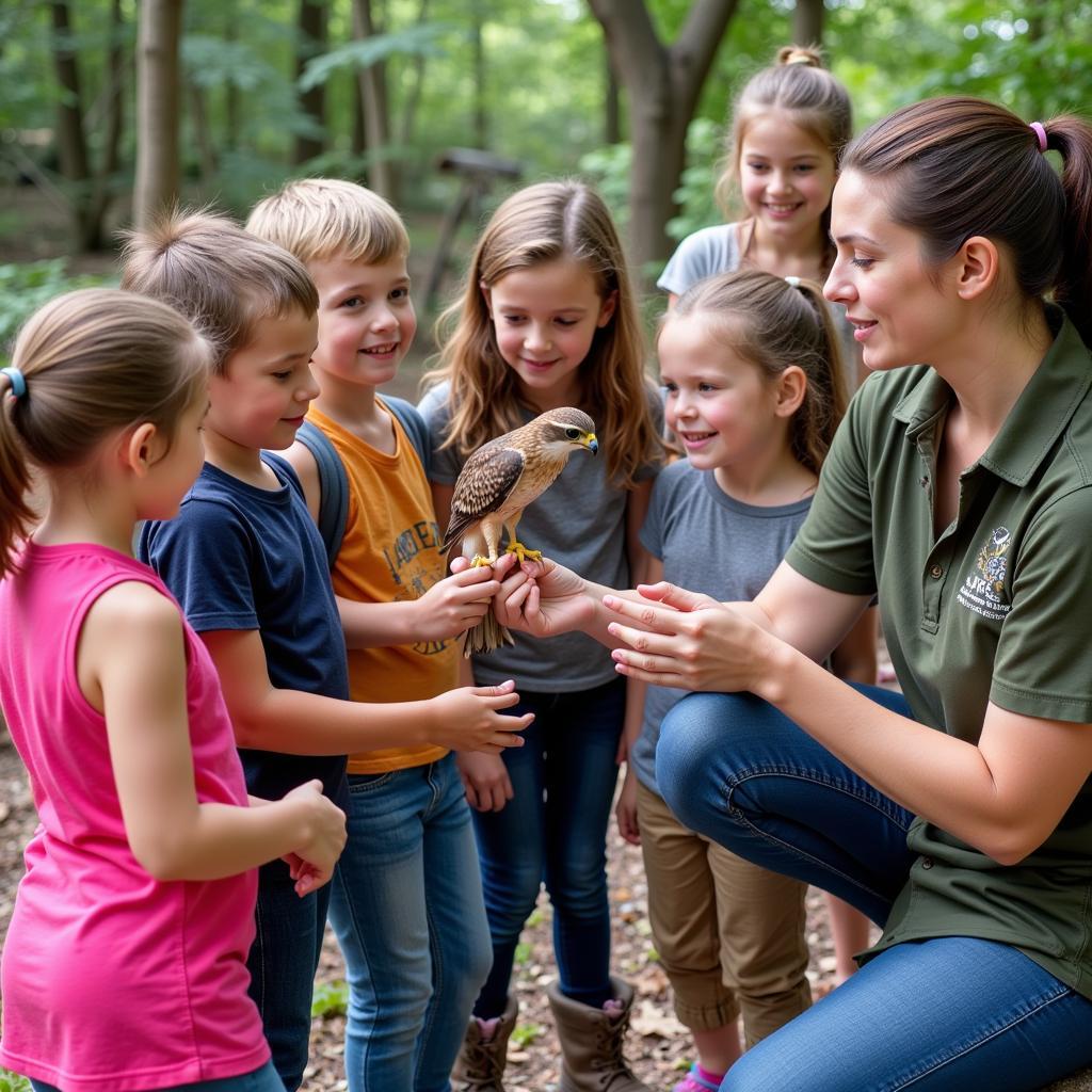 Wildlife Educator Teaching Children