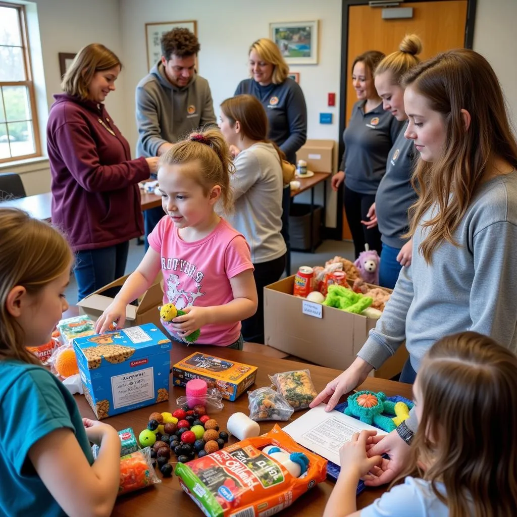 Community members donating supplies at a Wilkes Humane Society donation drive.