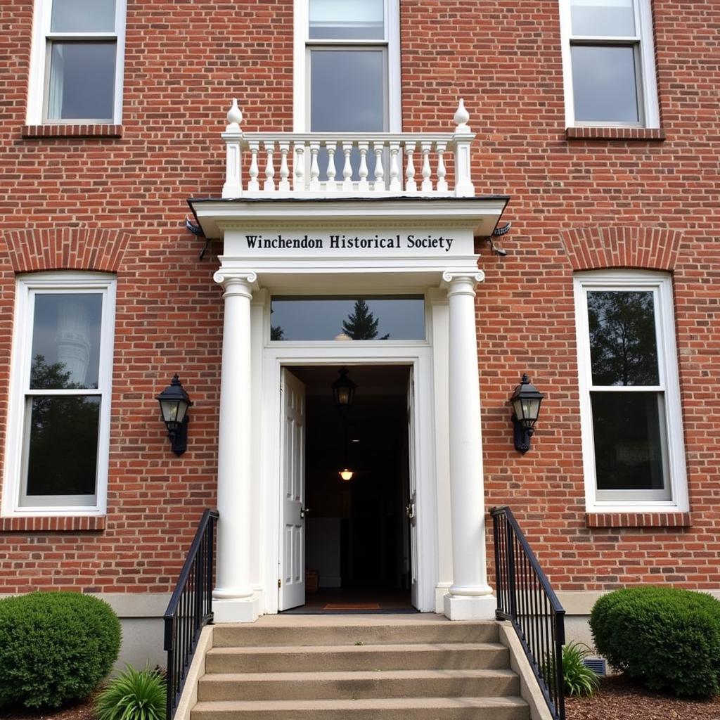 Historic Brick Building with Grand Entrance