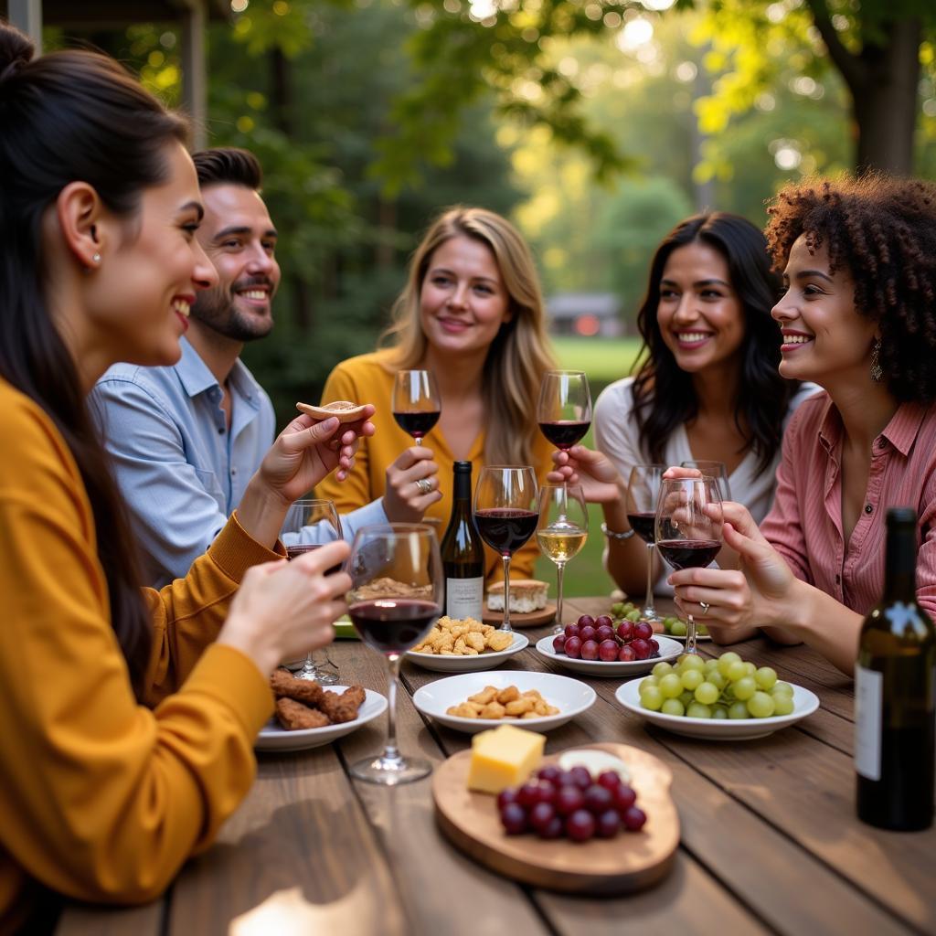 Wine Tasting Group with Diverse Backgrounds