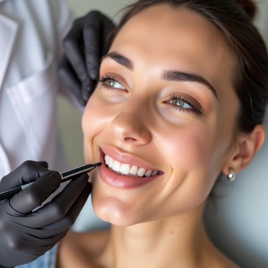 Woman Getting Lip Fillers