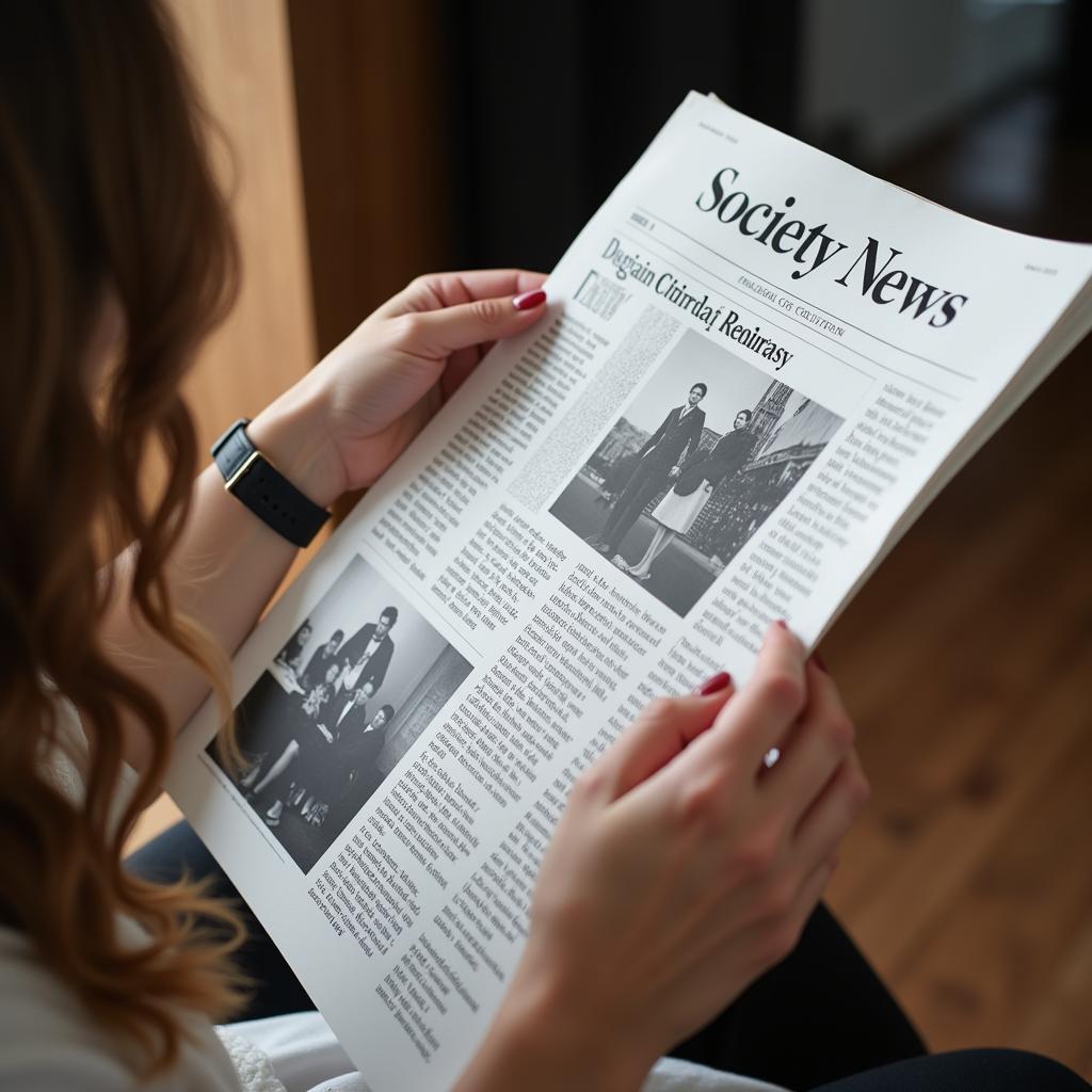 Woman Reading Society News