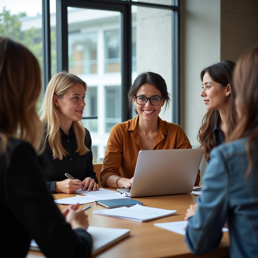 Women leaders in a business meeting