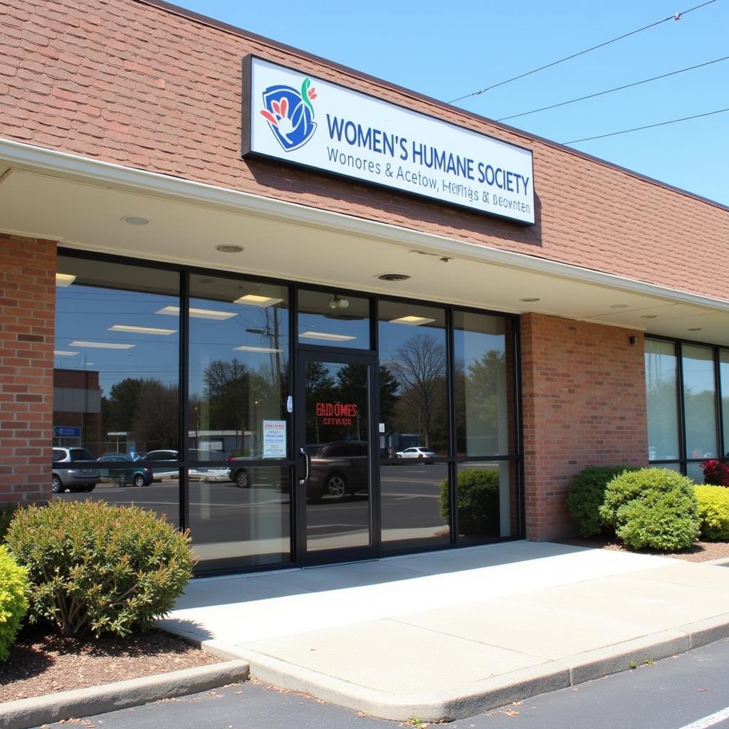 The welcoming exterior of the Women's Humane Society in Bensalem, Pennsylvania