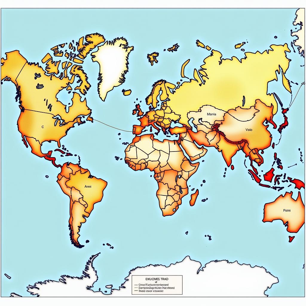 World Map with Trade Routes