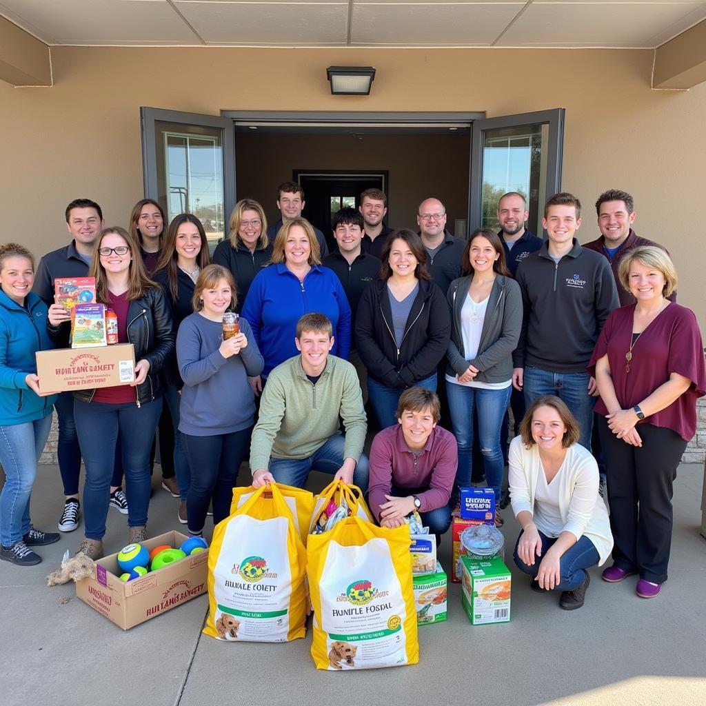 Community Members Donating Supplies at Yankton Humane Society