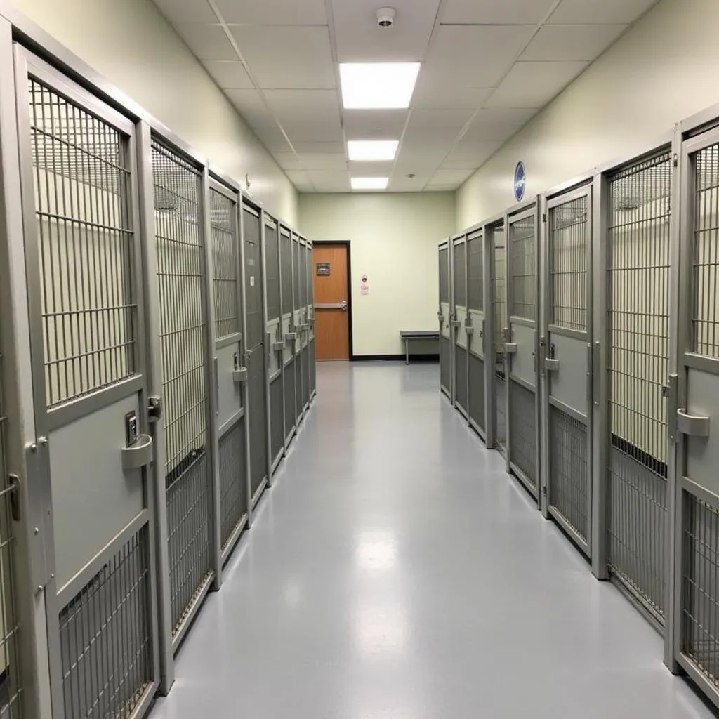 Spacious and clean kennels at the Yates County animal shelter