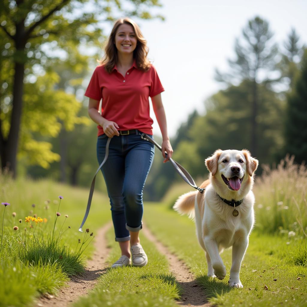 Volunteer Walking Dog at YCHS