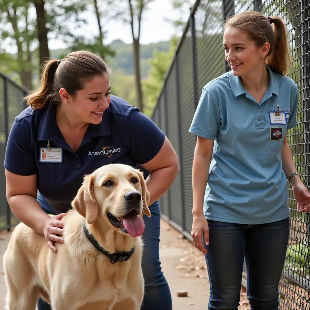 Volunteers at the Yellowstone Humane Society show love and care to the animals.