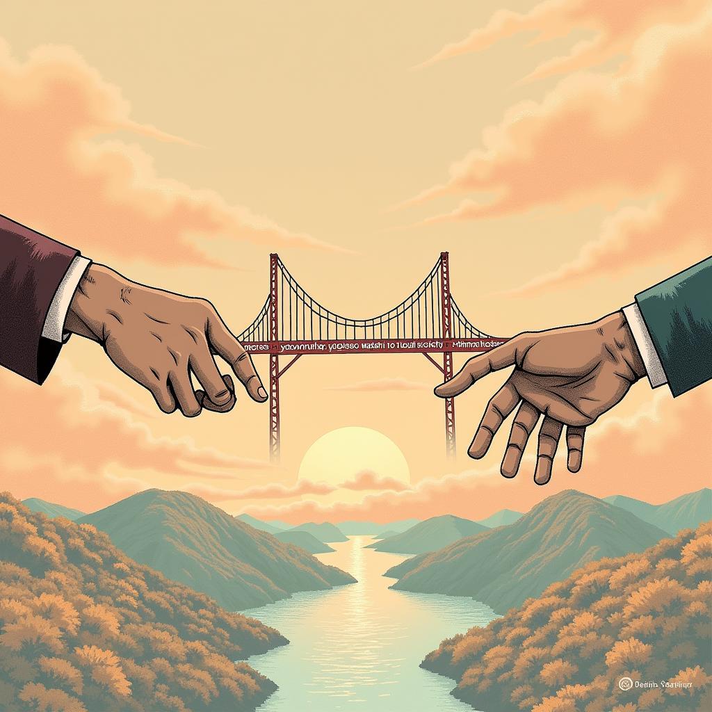 Building bridges of understanding through sharing and connection symbolized by "yokoso watashi no soul society"