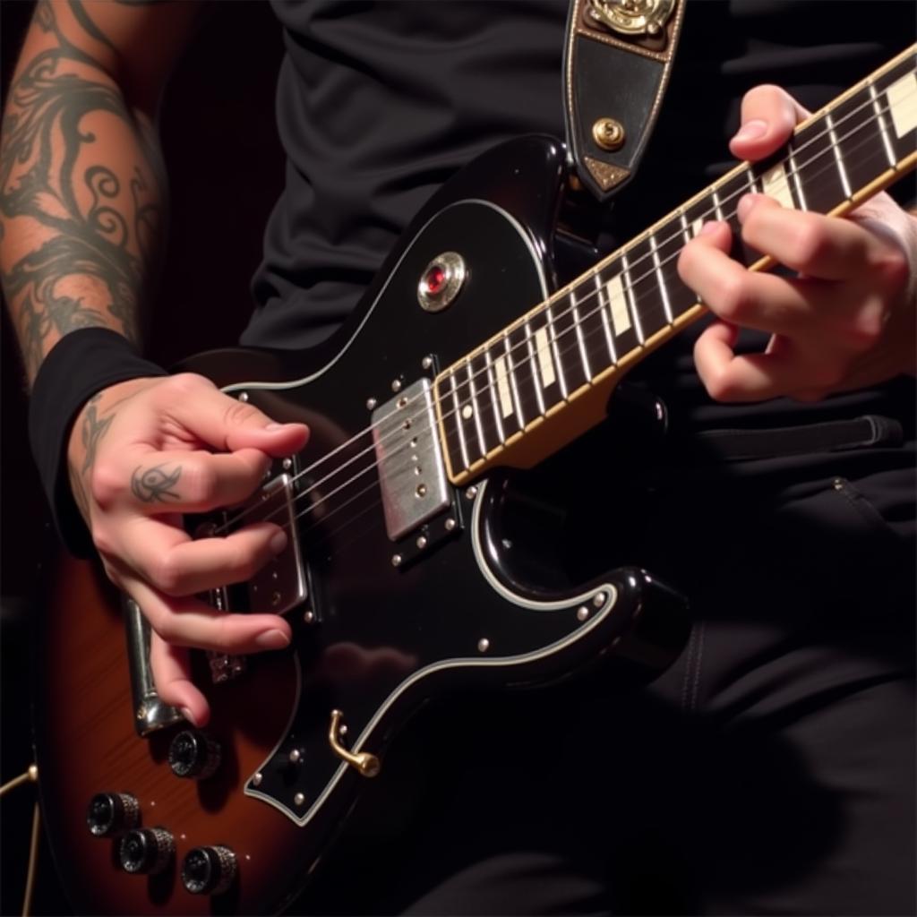 Zakk Wylde playing an intense guitar solo