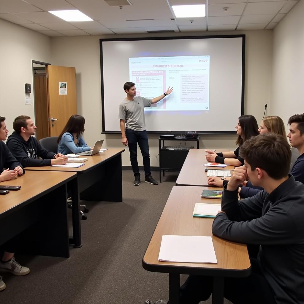 Students attending a professional development workshop