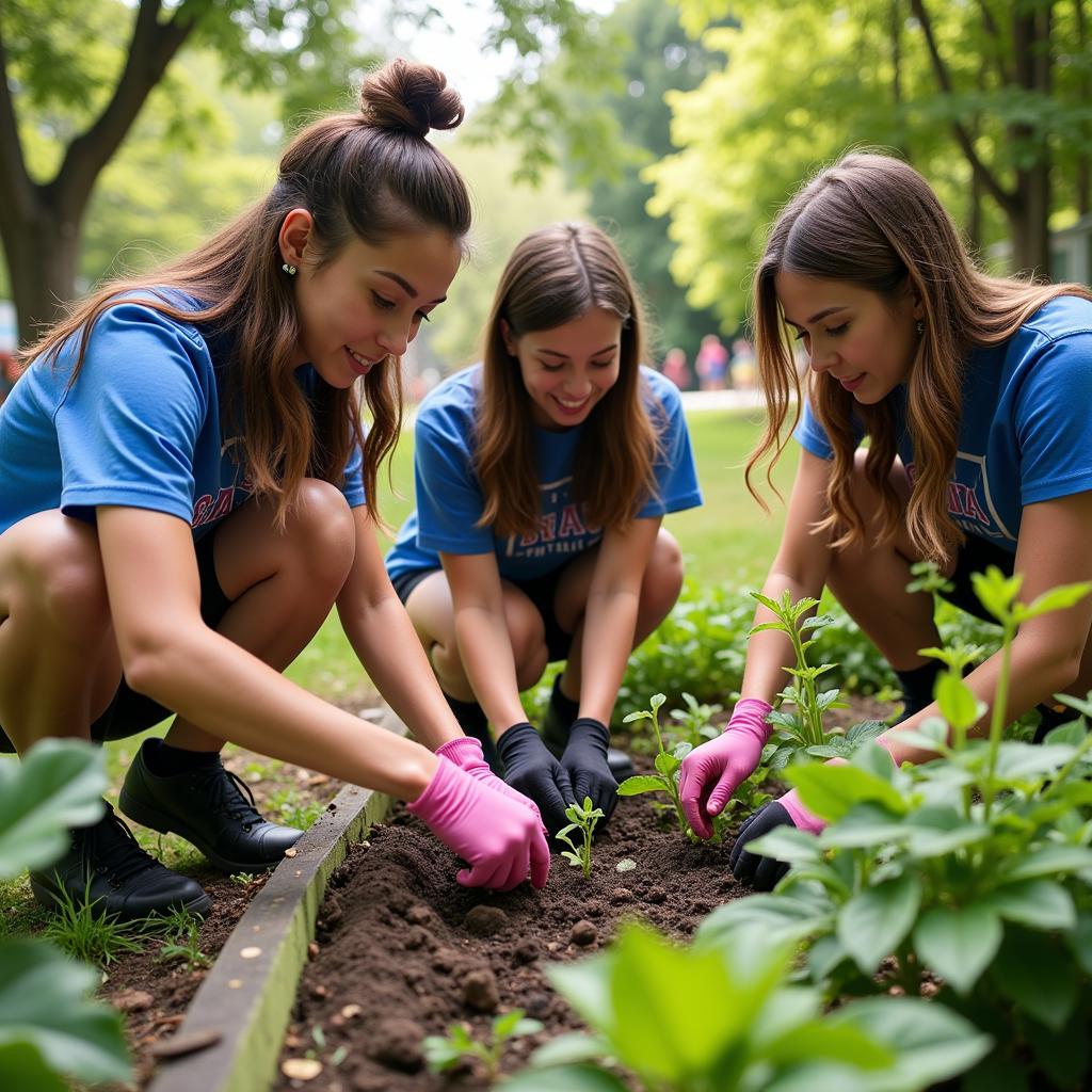 Alpha Sigma Lambda Members Engaging in Community Service