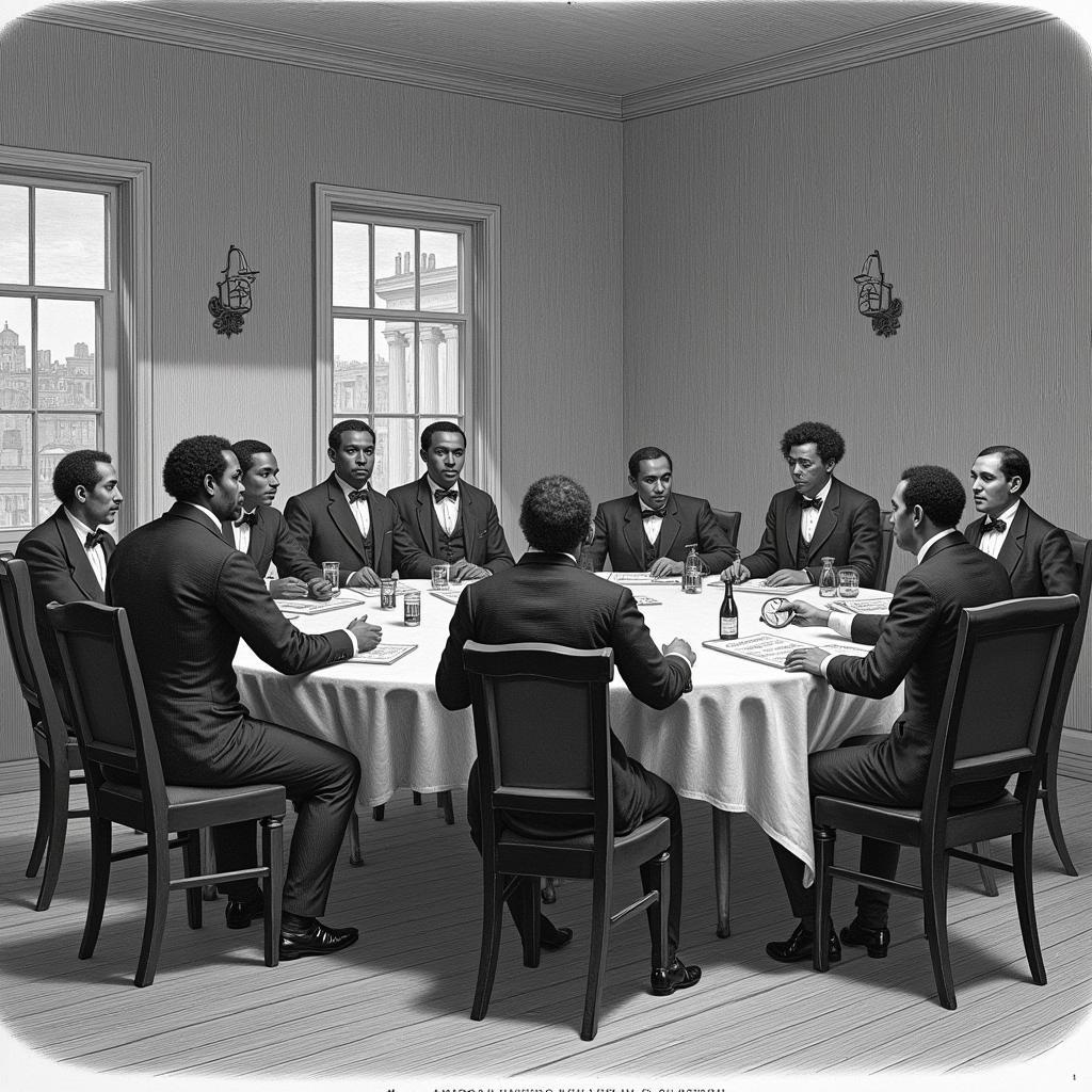 Members of the American Anti-Slavery Society in a Meeting