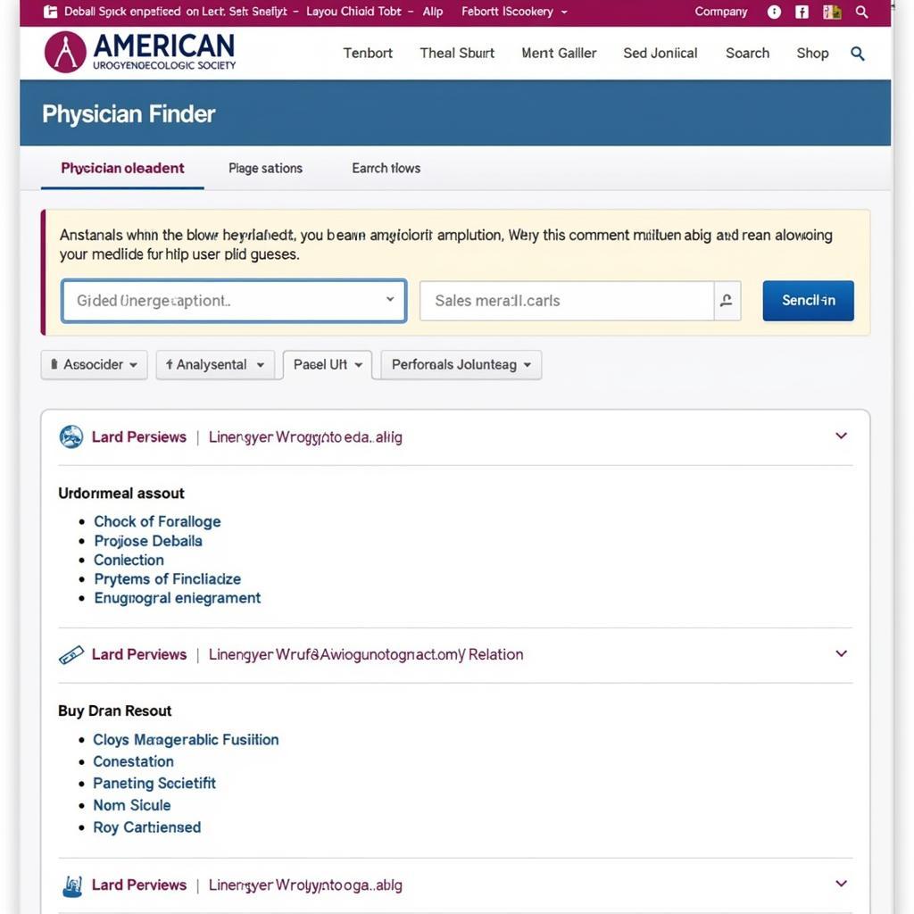 American Urogynecologic Society Physician Finder