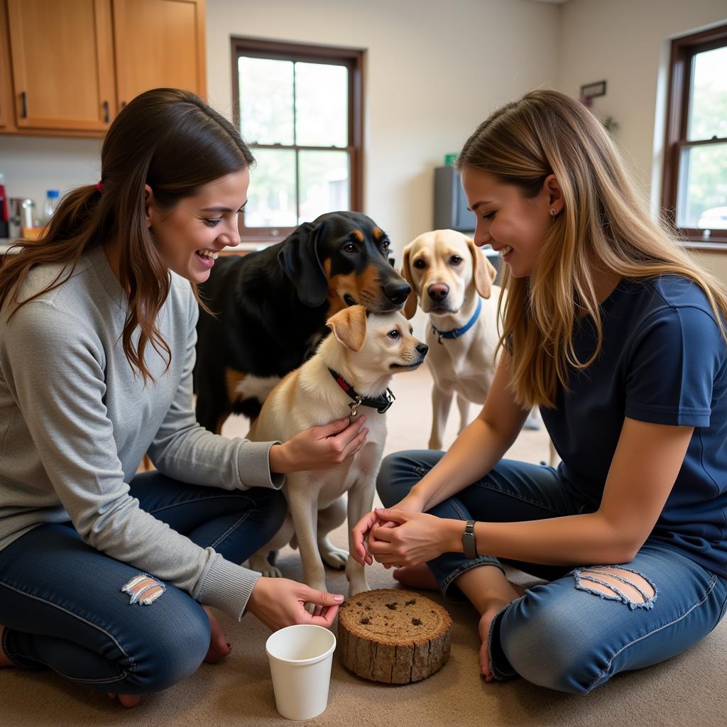 Volunteers Caring for Animals at the Americus GA Humane Society